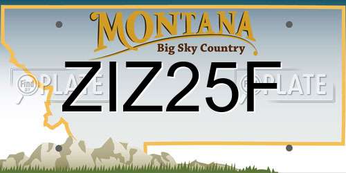 ZIZ25F Montana License Plate