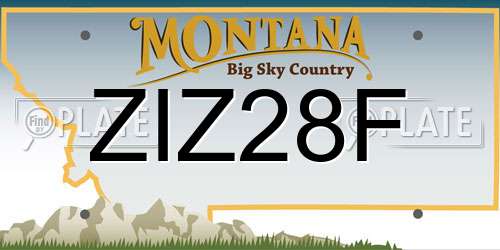 ZIZ28F Montana License Plate