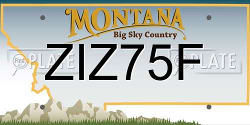 ZIZ75F Montana License Plate