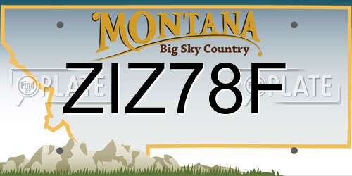 ZIZ78F Montana License Plate