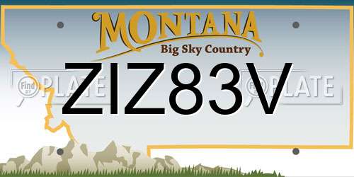 ZIZ83V Montana License Plate