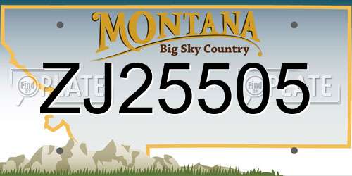 ZJ25505 Montana License Plate