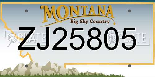 ZJ25805 Montana License Plate