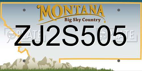 ZJ2S505 Montana License Plate