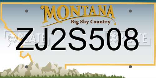 ZJ2S508 Montana License Plate