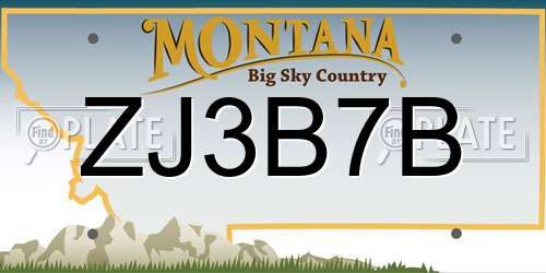 ZJ3B7B Montana License Plate