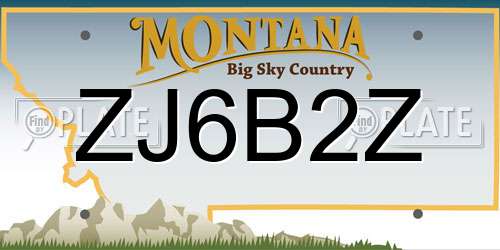 ZJ6B2Z Montana License Plate