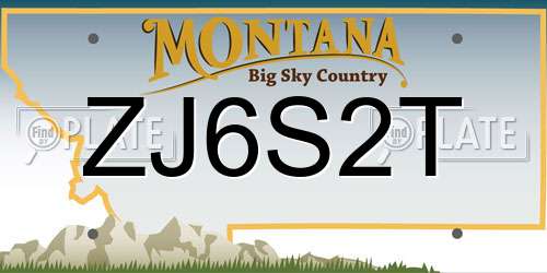 ZJ6S2T Montana License Plate
