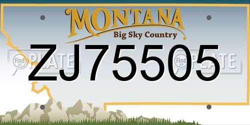 ZJ75505 Montana License Plate