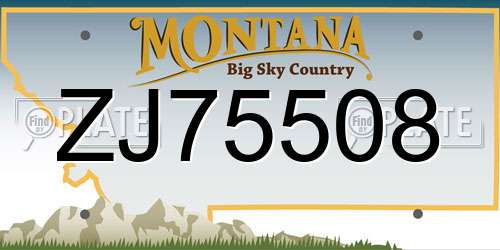 ZJ75508 Montana License Plate