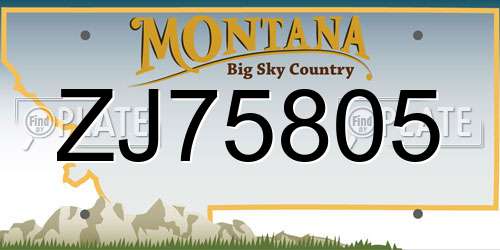 ZJ75805 Montana License Plate
