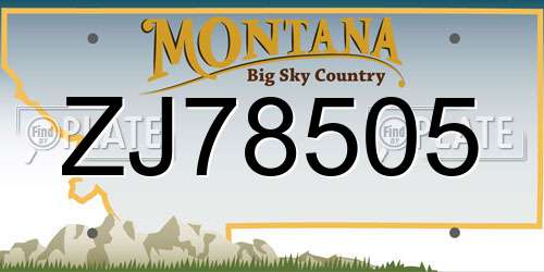 ZJ78505 Montana License Plate