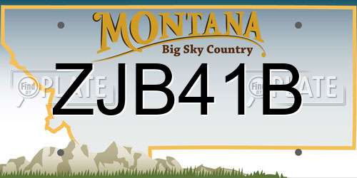 ZJB41B Montana License Plate