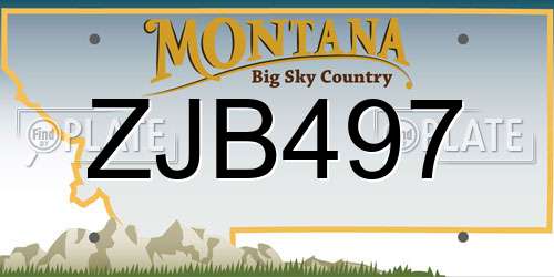 ZJB497 Montana License Plate