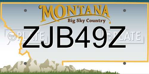 ZJB49Z Montana License Plate