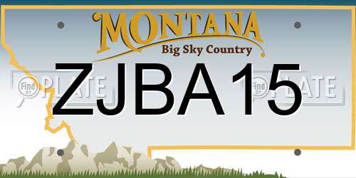 ZJBA15 Montana License Plate