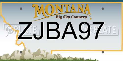 ZJBA97 Montana License Plate