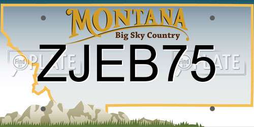 ZJEB75 Montana License Plate