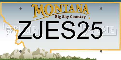 ZJES25 Montana License Plate