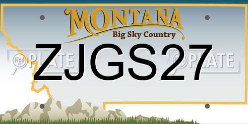 ZJGS27 Montana License Plate