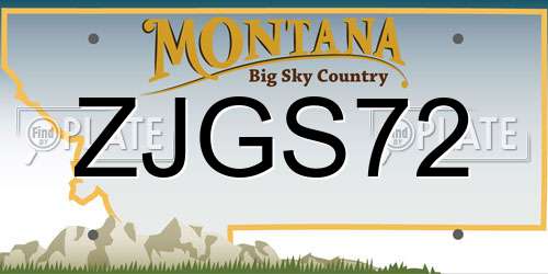 ZJGS72 Montana License Plate