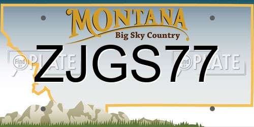 ZJGS77 Montana License Plate