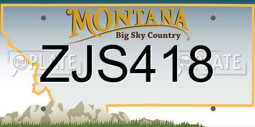 ZJS418 Montana License Plate
