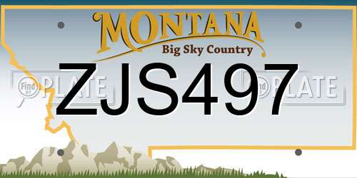ZJS497 Montana License Plate