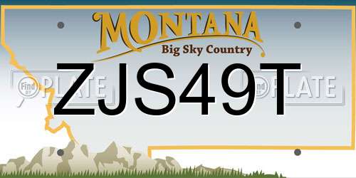 ZJS49T Montana License Plate