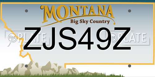 ZJS49Z Montana License Plate