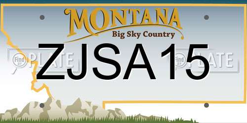 ZJSA15 Montana License Plate