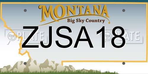 ZJSA18 Montana License Plate