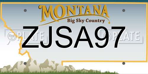 ZJSA97 Montana License Plate