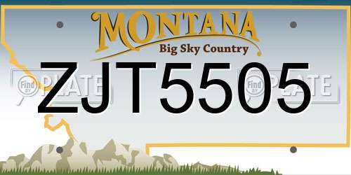 ZJT5505 Montana License Plate