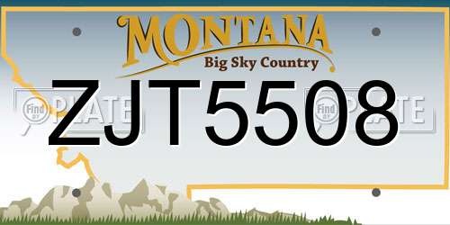 ZJT5508 Montana License Plate