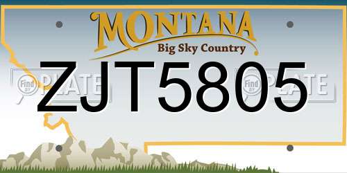ZJT5805 Montana License Plate