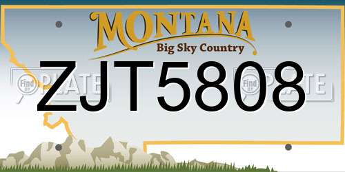 ZJT5808 Montana License Plate