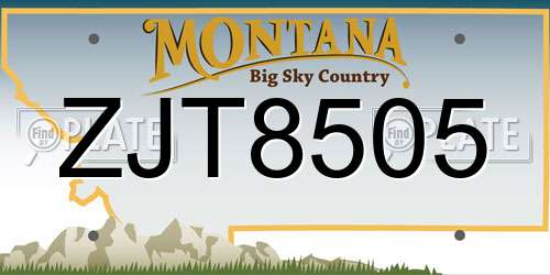 ZJT8505 Montana License Plate