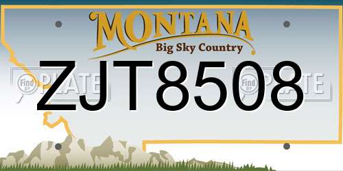 ZJT8508 Montana License Plate