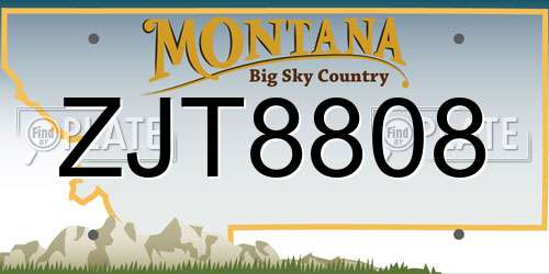 ZJT8808 Montana License Plate