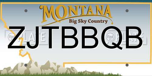 ZJTBBQB Montana License Plate