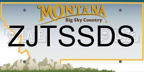 ZJTSSDS Montana License Plate