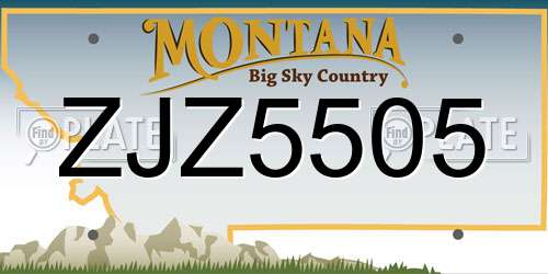 ZJZ5505 Montana License Plate
