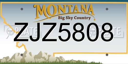 ZJZ5808 Montana License Plate