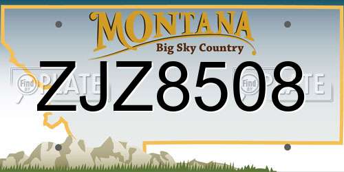 ZJZ8508 Montana License Plate