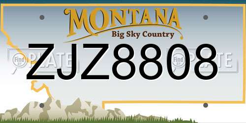 ZJZ8808 Montana License Plate