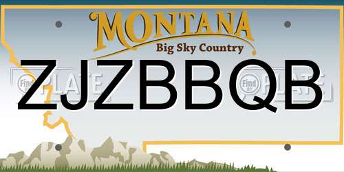 ZJZBBQB Montana License Plate