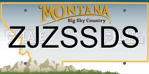 ZJZSSDS Montana License Plate