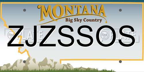 ZJZSSOS Montana License Plate
