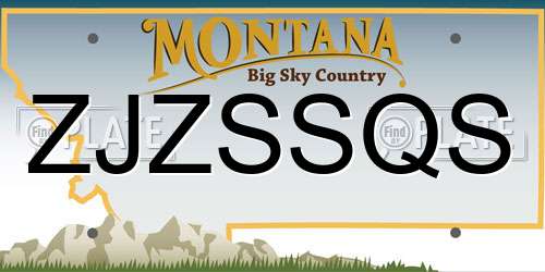 ZJZSSQS Montana License Plate